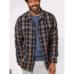 Outerknown Blanket Shirt True Black Rainbow Plaid Men's Size S NWT